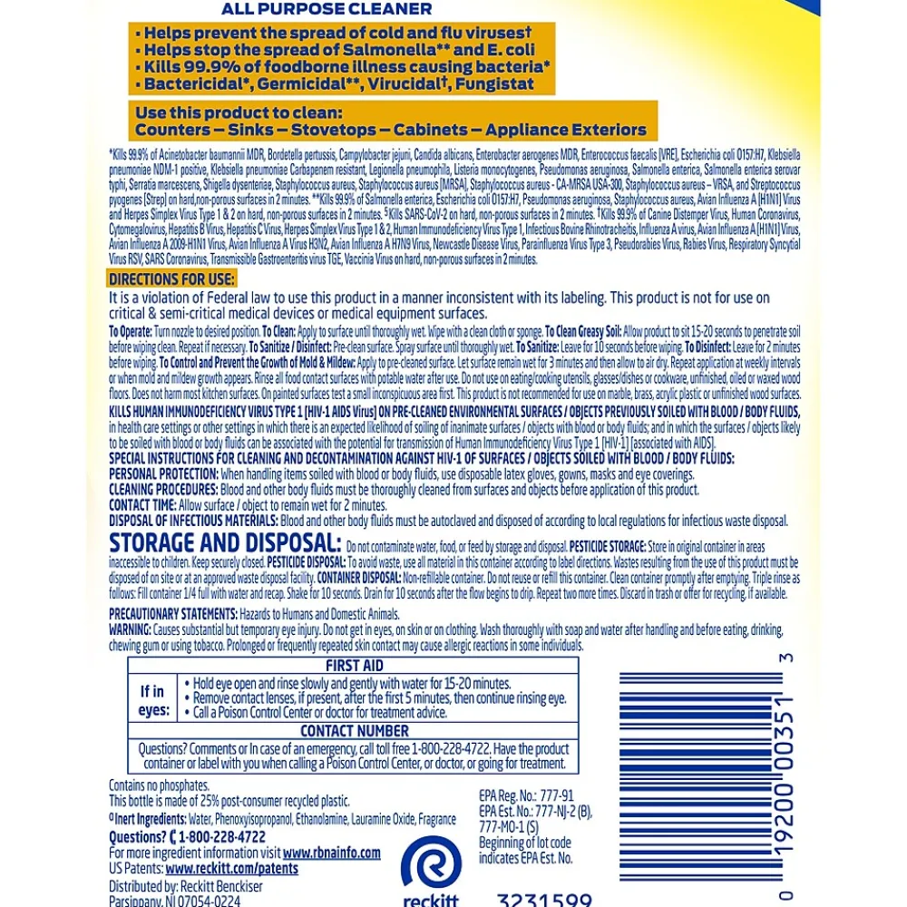 Advanced Deep Clean All Purpose Cleaner, Lemon Breeze Scent, 32 oz., 12/Carton (1920000351CT)<Lysol Professional Hot