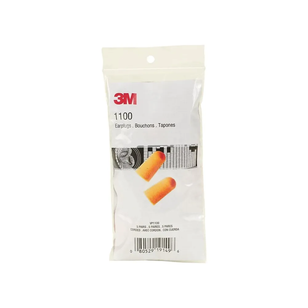 3M 1100 Uncorded Earplugs, Orange, 200/Box (1100)