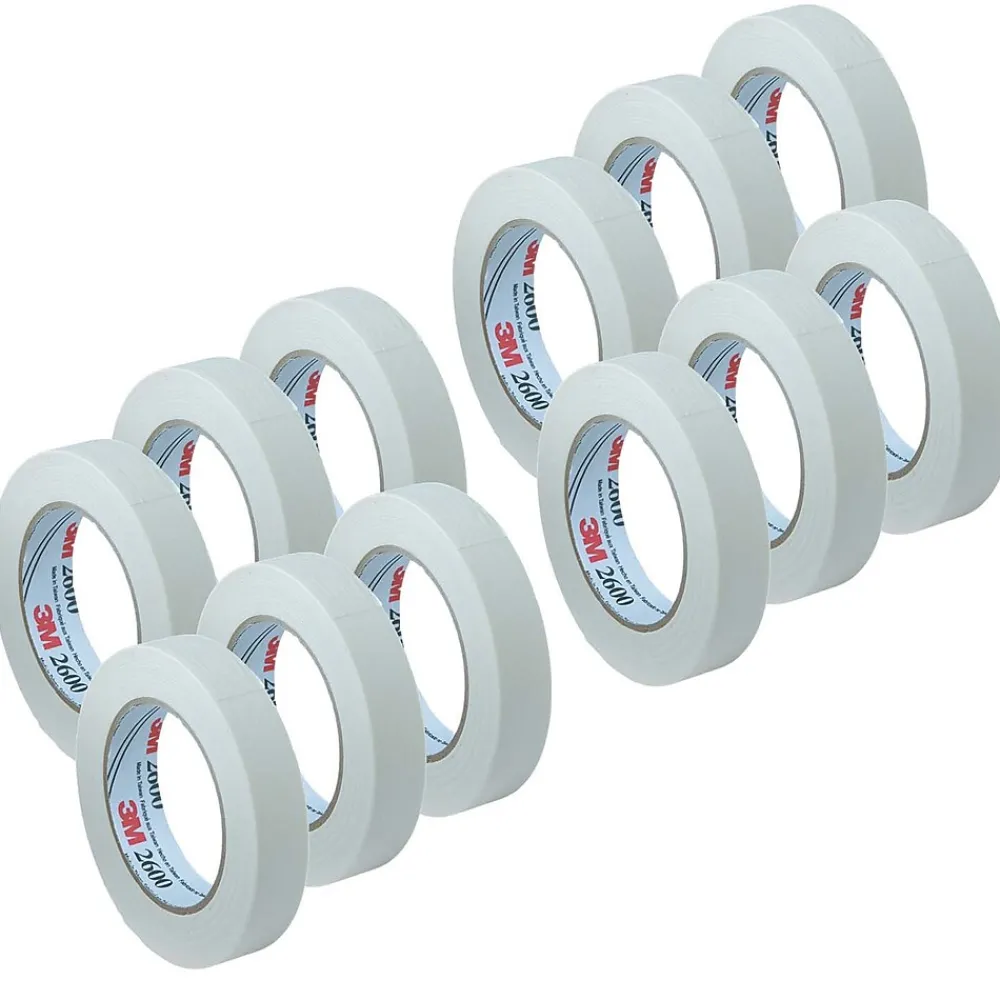 Clearance 3M 0.75" x 60 yds Masking Tape, White, 12 Rolls (MMM260018A-12)