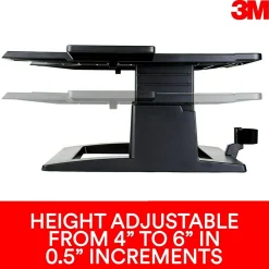Adjustable Laptop Stand, Black, 2 in. of Height Adjustment, Compatible with Docking Stations (LX500)<3M Sale