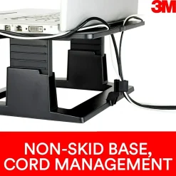 Adjustable Laptop Stand, Black, 2 in. of Height Adjustment, Compatible with Docking Stations (LX500)<3M Sale