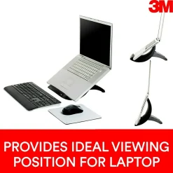 Adjustable Laptop Stand, Black, 3 in. Vertical Height Adjustment, Non-Skid Base (LX550)<3M New