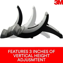 Adjustable Laptop Stand, Black, 3 in. Vertical Height Adjustment, Non-Skid Base (LX550)<3M New