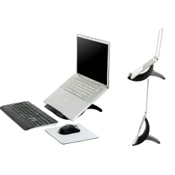 Adjustable Laptop Stand, Black, 3 in. Vertical Height Adjustment, Non-Skid Base (LX550)<3M New