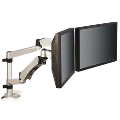 Clearance 3M ™ Dual Monitor Arm, Grab Monitor to Adjust Height, Tilt, Swivel, Rotate, Holds Monitors Up to 20 lbs. and ≤27