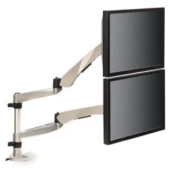 Clearance 3M ™ Dual Monitor Arm, Grab Monitor to Adjust Height, Tilt, Swivel, Rotate, Holds Monitors Up to 20 lbs. and ≤27