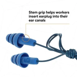 E-A-R 3M UltraFit Earplugs, Metal Detectable, Corded, Poly Bag, 100 Pair/Case (340-4007)