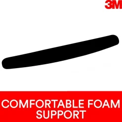 Hot 3M ™ Foam Wrist Rest for Keyboards, Black, Durable Fabric Cover, Anti-microbial Product Protection (WR209MB)