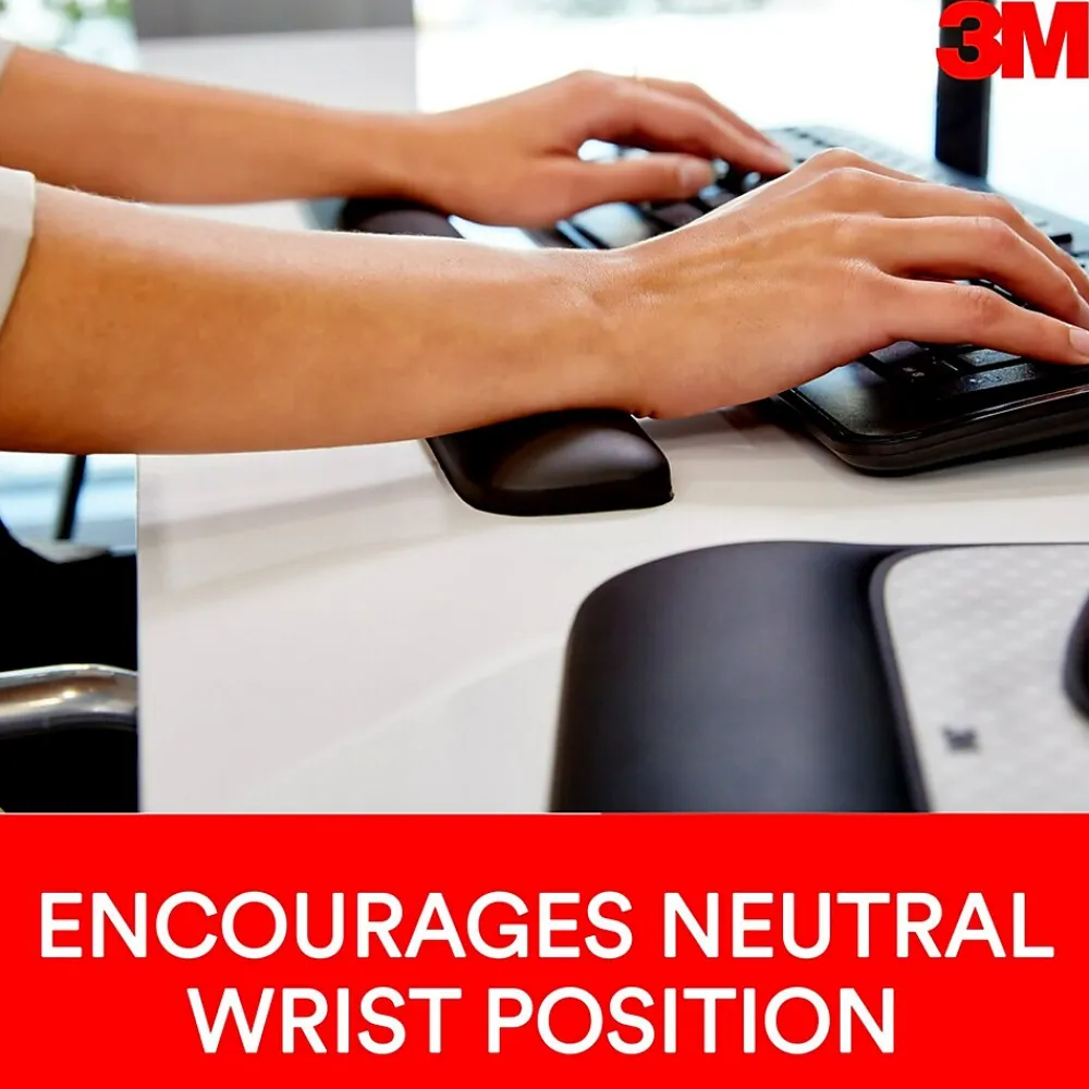 3M Gel Wrist Rest for Keyboards, Black, Soothing Gel Technology for Comfort and Support (WR85B)