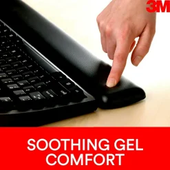 Hot 3M ™ Gel Wrist Rest for Keyboard and Mouse, Black, Easy Clean Cover, Anti-microbial Product Protection (WR340LE)