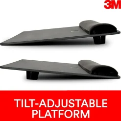 Clearance 3M Gel Wrist Rest with Platform for Keyboard and Mouse, Gray, Tilt Adjustable, Precise Mouse Pad (WR422LE)