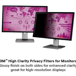 High Clarity Privacy Filter for 24" Widescreen Monitor, 16:10 Aspect Ratio (HC240W1B)<3M Outlet