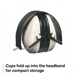 Peltor 3M Optime 95 Folding Earmuffs H6F/V, Over-the-Head, Beige (MMMH6FV)