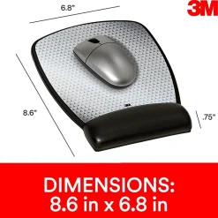 Clearance 3M Precise Mouse Pad with Gel Wrist Rest, Optical Mouse Performance, Battery Saving Design, 6.8" x 8.6", Vertex (MW309LE)