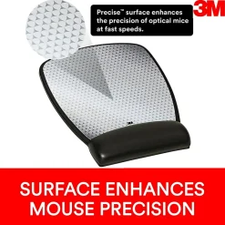 Clearance 3M Precise Mouse Pad with Gel Wrist Rest, Optical Mouse Performance, Battery Saving Design, 6.8