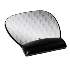 Outlet 3M ™ Precise Vertex Mouse Pad with Gel Wrist Rest, Non-Skid Base, Black/Silver (MW310LE)