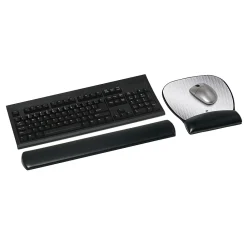 Outlet 3M ™ Precise Vertex Mouse Pad with Gel Wrist Rest, Non-Skid Base, Black/Silver (MW310LE)