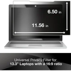 Privacy Filter for 13.3" Widescreen Laptop with COMPLY Attachment System, 16:9 Aspect Ratio (PF133W9B)<3M Best