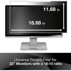 Privacy Filter for 22" Widescreen Monitor, 16:10 Aspect Ratio (PF220W1B)<3M Clearance