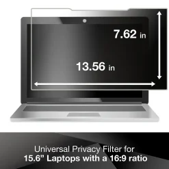 Privacy Filter for 15.6" Widescreen Laptop with COMPLY Attachment System, 16:9 Aspect Ratio (PF156W9B)<3M Clearance
