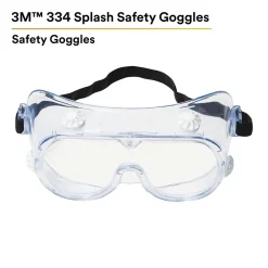 3M Safety Splash Goggle 334, Clear Lens (40660)