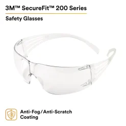 3M SecureFit Protective Eyewear, Clear Lens (SF201AF)