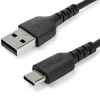 1m USB A to USB C Charging Cable - Durable Fast Charge & Sync USB 2.0 to USB Type C Data Cord - Aramid Fiber M/M 3A Black<StarTech Online