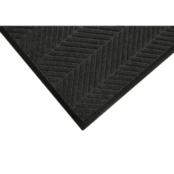 M + A Matting M+A Matting WaterHog Max Herringbone Classic Mat, Universal Cleated, 6' x 6', Black Smoke (22407066070)