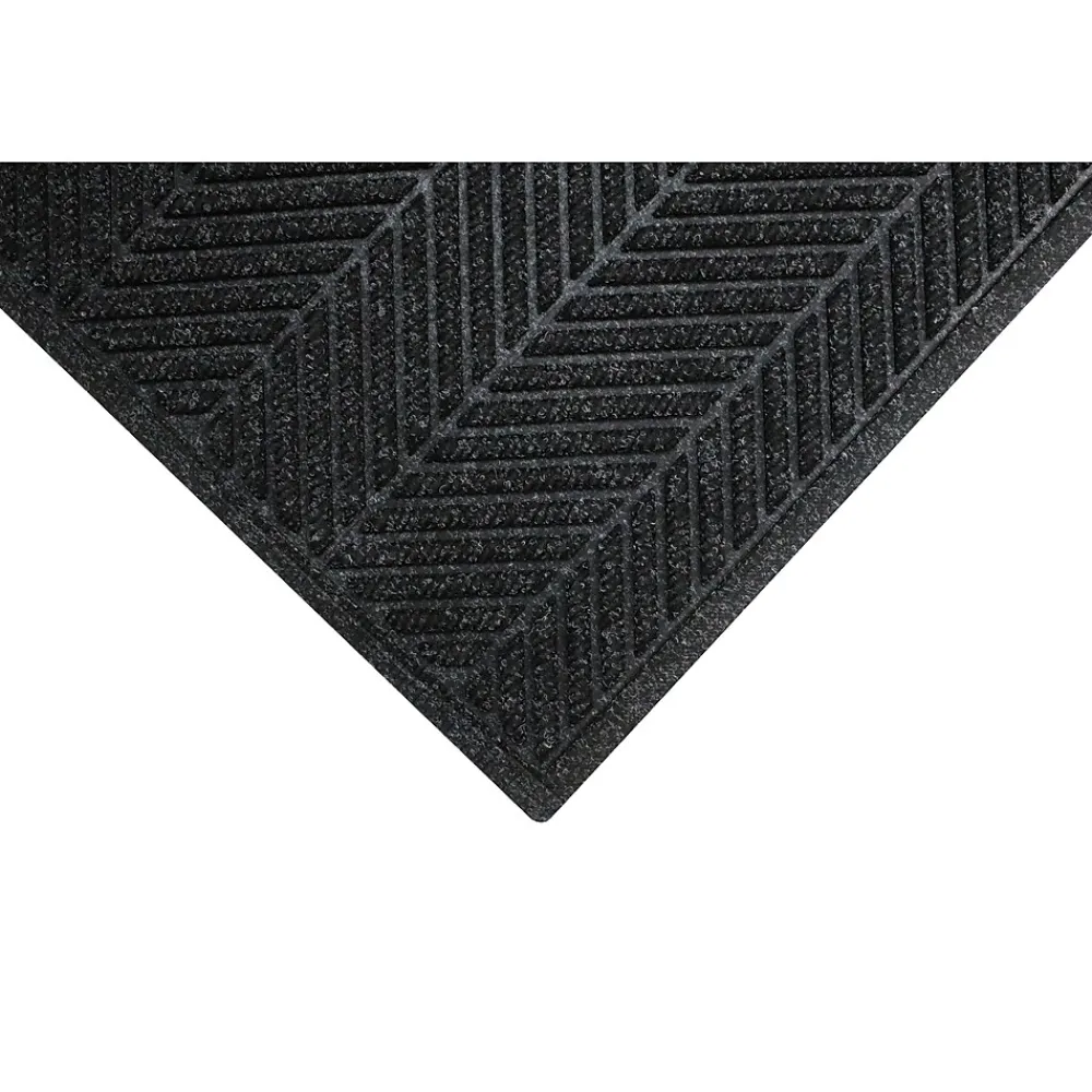 M + A Matting M+A Matting WaterHog Max Herringbone Fashion Mat, Universal Cleated, 4' x 6', Black Smoke (22417046070)