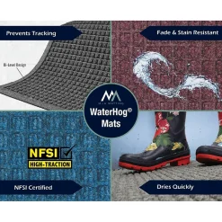 M + A Matting M+A Matting WaterHog Max Herringbone Classic Mat, Universal Cleated, 3' x 10', Maroon (224000000000)