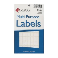 Labels|Maco Multi-Purpose Handwrite Labels, Rectangular, 5/16" x 1/2", Pack Of 1000, 6/Pack (6PK-MS-508)