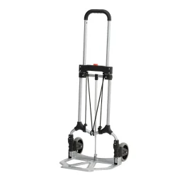 Magna Cart Steel Foldable Hand Truck with Telescoping Handle and 5" Rubber Wheels, 160 lbs., Silver/Black (MCI-S-SS)