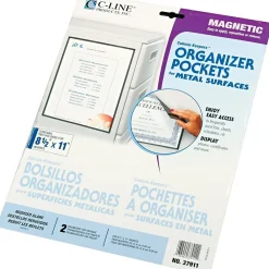 Sheet Protectors|C-Line Magnetic Cubicle Keepers®, Clear Polypropylene, 8 1/2" x 11"