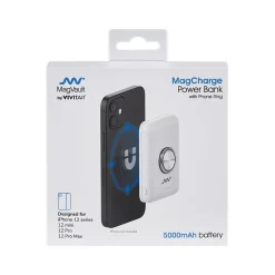 MagVault by Wireless Power Bank for iPhone 12/12 Pro/12 Pro Max/12 mini, 5000mAh, White (MOV3031WHTT3524)<Vivitar Online