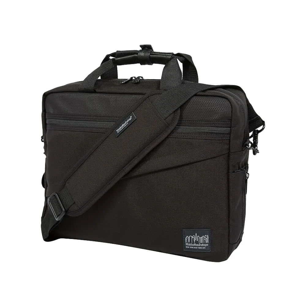 Second Avenue Fabric Water-Resistant Briefcase, Black (1741-BL BLK)<Manhattan Portage New