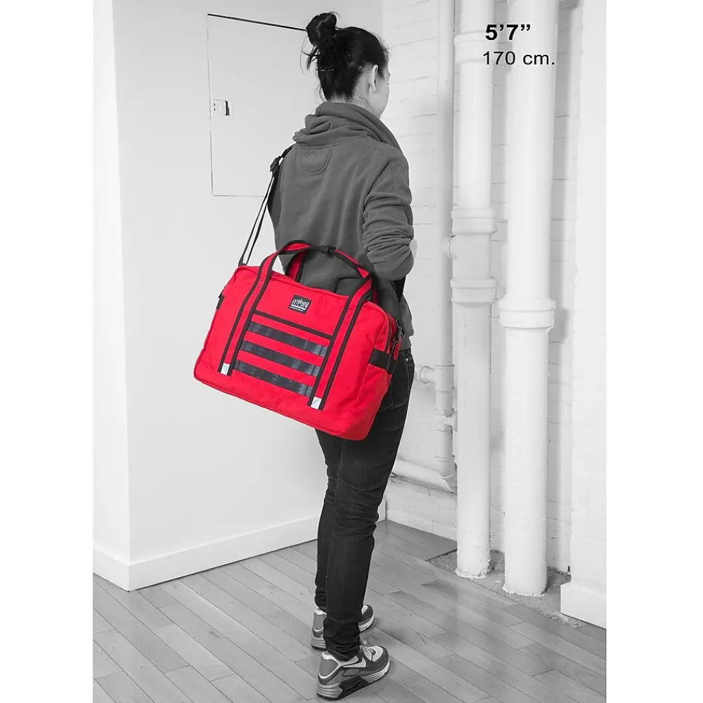 Laptop Bags|Manhattan Portage Yorkville 15" Fabric Laptop Bag, Red (1628-BL RED)