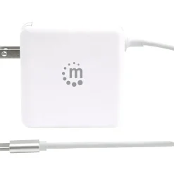 Power Delivery Wall Charger with Built-in USB-C Cable, 60-Watts, White, (180245)<Manhattan New