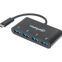 Manhattan SuperSpeed 4-Port USB 3.0 Hub, Black (ICI162746)