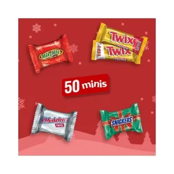 Mars Assorted Milk Chocolate Christmas Candy Bars, 13.95 oz., 50 Pieces/Bag (466148)