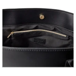 Deluxe Black Faux Leather Tote, Medium (MS106D)<Martha Stewart New