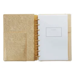 Notebooks|Martha Stewart Gold Faux Leather Junior Discbound Notebook (MS102F)