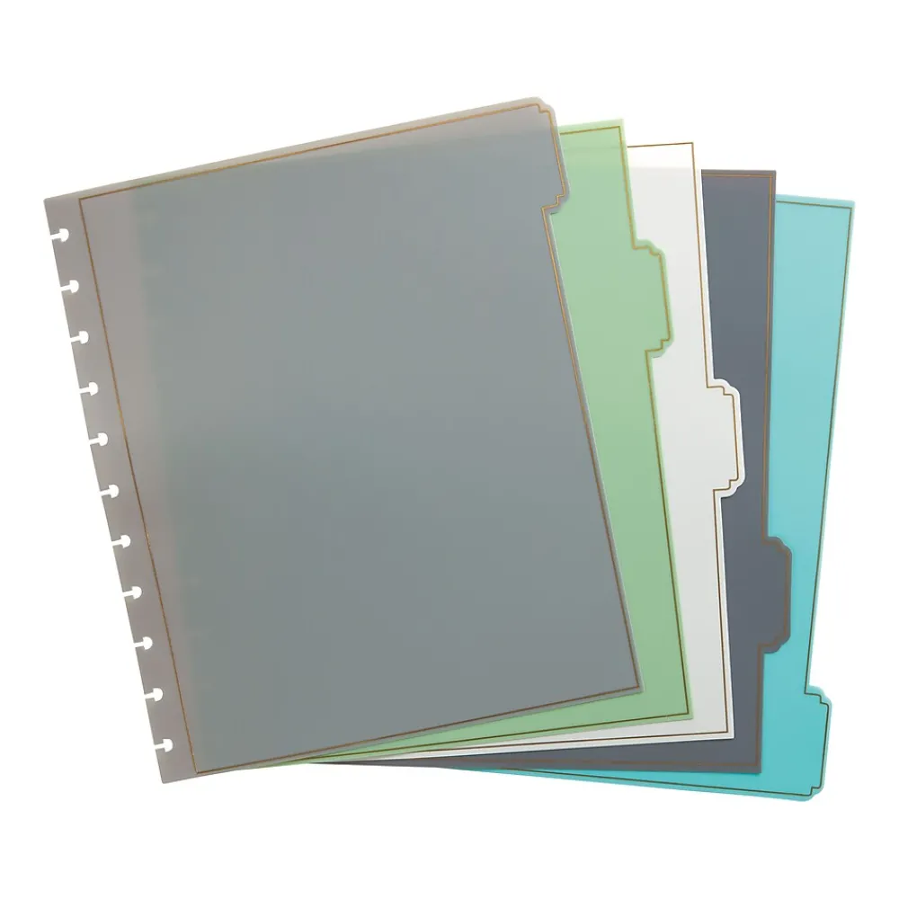 Dividers|Martha Stewart Poly Divider, 5 Tabs, Assorted Colors, 1 Set (MS102C)