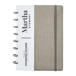 Subject Notebooks|Martha Stewart 1-Subject Customizable Notebook, 6.375" x 9", College Ruled, 60 Sheets, Gray/Silver (MS102E)