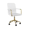 Office Chairs*Martha Stewart Taytum Ergonomic Faux Leather Swivel Office Chair, White (CH142370WHGLD)