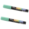 Markers|JAM Paper Marvy Uchida Acrylic Paint Markers, Chisel Tip, Metallic Green, 2/Pack (526315MGa)