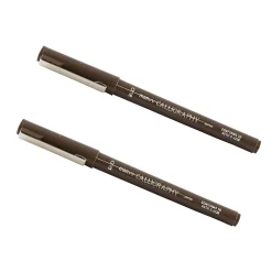 Pens|Marvy Uchida Calligraphy Pen Set, Ultra Fine, Brown Markers, 2/Pack (6506112a)