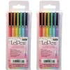 Pens|Marvy Uchida LePen Felt Pen, Micro Fine Point, 0.3mm, Assorted Pastel Inks, 6/Pack, 2 Packs (UCH43006P-2)