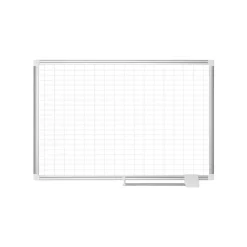 Dry Erase*MasterVision ® Magnetic 1 x 2 Grid Planner 36 x 48, Aluminum with Kit