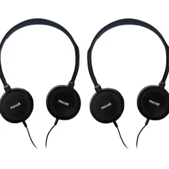 Maxell HP-100 Budget Stereo Headphones, Black, 2/Pack (MAX190319-2)<Maxwell Sale