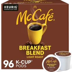 McCafe Breakfast Blend Coffee Keurig® K-Cup® Pods, Light Roast, 96/Carton (080412CT)